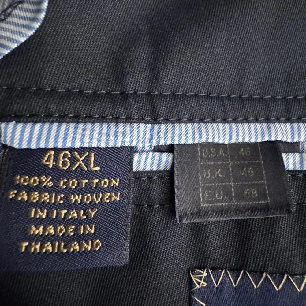 Brooks‎ Brothers 1818 Regent Blazer Mens 46XL Navy Solid Cotton 3-Button Jacket